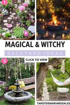 Get inspired to create a magical outdoor escape! These 25 witchy ideas include fire pits, celestial gardens, and fairy lights. 🌿🌙 Witchy Ideas, Hearth Witch, Gardening Inside, Patio Garden Ideas, Sloped Backyard