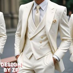 White Suits For Groom, Men Wedding Costume, Suits Men Wedding White, White Coat Suit For Men, White Suit Men Outfit, Cream Groom Tuxedo, Unique Men’s Wedding Suit, Ivory Suits For Men Wedding Tuxedos, Wedding Groom Suit White