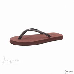 Flat, minimalist and fashionable beach flip-flops with slope heel, slip-resistant design Brown Toe Post Beach Slippers, Brown Non-slip Flip Flops For Vacation, Non-slip Brown Beach Slippers, Brown Non-slip Beach Slippers, Brown Beach Slippers With Textured Footbed, Non-slip Solid Color Beach Sandals, Brown Slippers With Textured Footbed For Beach, Brown Synthetic Beach Slippers, Comfortable Brown Flip Flops For Beach