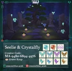 the game screen shows an animated scene with candles, butterflies and trees in front of them