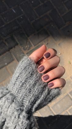 Short Brown Matte Nails, Mate Color Nails, Matte Dip Nails Short, Matte Gel Nails Ideas, Matte Manicure Ideas, Mauve Matte Nails, Simple Matte Nails Short, Fall Matte Nail Colors, Neutral Matte Nails