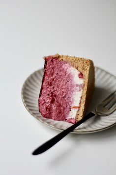 a piece of cake on a plate with a fork