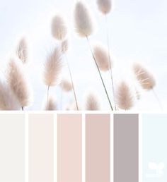 the color scheme is neutral and pale, with some white flowers in front of it