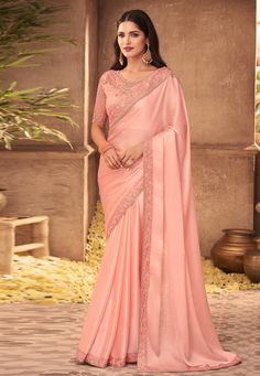 Peach silk festival wear saree 916  Desc:  Color : Peach Fabric : Silk Work : Sequins   Embroidery Wash Care : Dry clean Sleeve Style : Half Sleeve Long Sleeves : Done only in Custom Stitch Sleeves Lining : Done only in Custom Stitch Bust Size : 32 to 42 Inches Occasion : Wedding   Kitty Party   Mehendi   Sangeet   Party Wear   Engagement   Reception   Ceremonial. With Express Free Shipping and Custom Stitching, Buy Eid Special Saree Party wedding wear dresses Peach silk festival wear saree 916 Peach Saree, Indian Sarees Online, Wedding Saree Indian, Half Sleeve Blouse, Designer Lehenga Choli, Wear Saree, Georgette Saree, Silk Sarees Online, Chiffon Saree