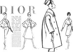 an old fashion magazine page with three women in coats and hats