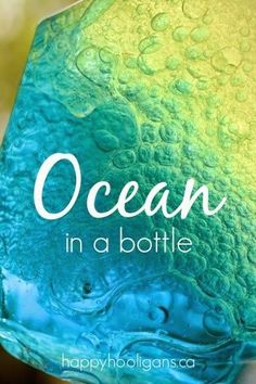 an ocean bottle with the words ocean in a bottle