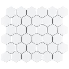 the white hexagonal tile pattern is shown in an angled position, with one corner facing