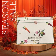 New Card Holder. White With Design. A Must For Any Kate Spade Lover Kate Spade Accessories, Key Card Holder, Orange White, Card Holders, Kate Spade New York, Color Orange, Kate Spade, Card Holder