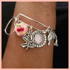 Silver Adjustable Bangle Pink And Silver Charms Handmade Bundle To Save Pink And Silver, Adjustable Bangle, Bangles Jewelry, Silver Charms, Womens Jewelry Bracelets, Bangles, Charms, Women Jewelry, Silver