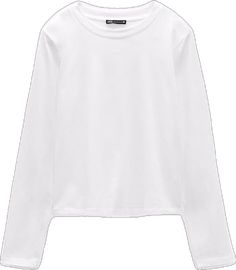 Basic White Winter Tops, White Plain Winter Tops, Simple Crew Neck Top For Fall, Simple Long Sleeve Summer Tops, Plain White Tops For Fall, Plain White Top For Fall, White T-shirt For Fall, Zara Long Sleeve Tops In Solid Colors, Zara Long Sleeve Spring T-shirt