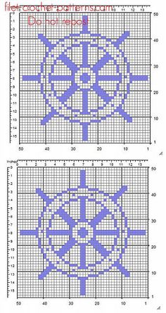 the cross stitch pattern is shown in blue and white