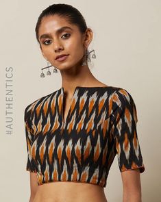 Back Neck Blouse Pattern, Kalamkari Blouse Designs, Ikat Blouse Designs, Back Neck Blouse, Ikat Blouse, Kalamkari Blouse, Saree Blouse Styles, Cotton Saree Blouse Designs