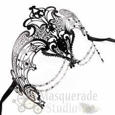 Womens Egyptian Chain Venetian Laser-Cut Filigree Metal Masquerade Mask [Black] Masquerade Mask Diy, Masquerade Mask Black, Opera Length Gloves, Venetian Masquerade Masks, Venetian Masquerade, Masquerade Masks, Masquerade Costumes, Venetian Masks, Venetian Mask