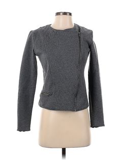 Athleta Jacket Size: X-Small Jackets & Outerwear - used. 60% COTTON, 40% POLYESTER | Athleta Jacket: Gray Jackets & Outerwear - Size X-Small Fitted Casual Fleece Jacket, Herringbone Jacket, Grey Chevron, Armani Exchange, Gray Jacket, Outerwear Jackets, Herringbone, Banana Republic, Women Handbags