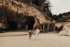 Dreamy boho west coast gay elopement at Hug Point State Park in the gorgeous state of Oregon.