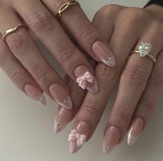 Pink Frenchies, Silver Nail Art, A Aesthetic, Silver Nail, Casual Nails, Pretty Gel Nails