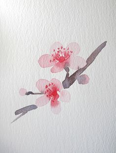 a watercolor painting of pink flowers with a poem written in the bottom right corner