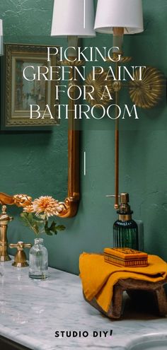 Want to remodel your bathroom? This dark green bathroom with wood ceilings couldn’t have gotten a bigger transformation! In this post you will see a BEFORE & AFTER of a Palm Springs midcentury style renovation using bold green paint.