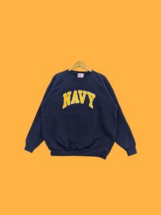 "Vintage 90s Navy spell out sweatshirts Navy crewneck navy sweater pullover big logo streetwear sport blue colour size xx-large Brand Name :- navy 📌 Tag Size :- Fit XXLarge Manual Measurement :- WIDTH (armpit to armpit) :- 25\" inches  LENGTH (shoulder to end of garment) :- 29\" inches  SLEEVE (shoulder to end of sleeve) :- 21\" inches  Condition :- Good Condition 8/10. Minor Defect Refer Picture. 📮DHL EXPRESS = 7-10 business day arrived 🔥SALE SALE SALE🔥" Navy Crewneck, Navy Sweater, Sale Sale, Navy Sweaters, Sweater Pullover, Blue Colour, Dhl Express, Vintage 90s, Sweat Shirt