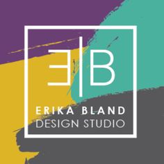 the logo for erika bland design studio, which has been designed to look like an abstract