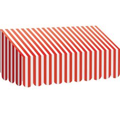 a red and white striped box on a white background