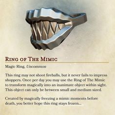 the ring of the mimic card is shown