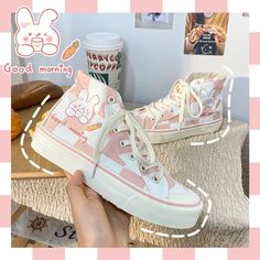 Japanese Korean Fashion, Basket Sport, Kawaii Shoes, Japanese Sweet, Cute Sneakers, Aesthetic Shoes, Sweet Lolita, Japanese Outfits, Pink Shoes