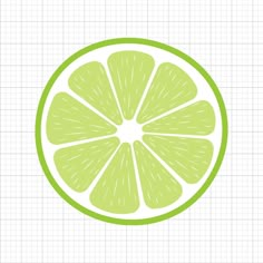 a lime cut in half sitting on top of a piece of graph paper with lines