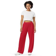 RED PANTS - Women Red Wide Leg Pants - Wide Leg Pants - Men Red Pants - Christmas Pants - Women Christmas Outfit - Men Christmas Pants Tango Pants, Christmas Outfit Men, Red Wide Leg Pants, Comfy Lounge Pants, Christmas Outfits Women, Womens Wide Leg Pants, Trendy Streetwear, Pj Pants, Red Pants