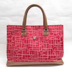 Fabulous Red Canvas And Tan Leather Dvf Monogram Tote Bag. Perfect For The Office, The Beach Or As A Carry On For Travelling. Diane Von Furstenburg Measures 17" X 5.5" X 12" Excellent Pre-Owned Condition, Very Light Signs Of Wear And Tare Dvf Handbags, Beaded Flip Flops, Brown Leather Tote Bag, Suede Tote Bag, Laptop Tote Bag, Suede Tote, Monogram Tote Bags, Red Canvas, Laptop Tote