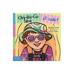 an image of a woman wearing sunglasses and a hat with the words on the go time