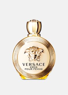 Versace Women's Eros Pour Femme EDP 100 ml in Gold | Versace US Versace Eros Pour Femme, Perfume Versace, Versace Perfume, Lemon Flowers, Sicilian Lemon, Perfume Collection Fragrance, Versace Gold, Versace Brand, Appointment Book