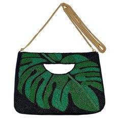 Tropical Leaf Pointed Seed Black Beaded Tote / Crossbody Bag Details Bag Size : 9.5" X 1.75" X 6.5" Chain Strap Size : 50" L, Detachable One Inside Pocket Magnetic Closure Beads On Front Only Made In India Tracked Shipping Always Feel Free To Ask Any Questions! Colors May Vary Slightly From The Electronic Image Due To Variations In Device Settings. Tote Bag / Bag / Bags / Purse / Purses / Tote Bags / Accessories / Accessories For Women / Women / Girly / Cute / Shoulder Bag / Handbag / Crossbody Beaded Evening Crossbody Bag, Evening Beaded Crossbody Bag, Beaded Crossbody Shoulder Bag For Evening, Green Beaded Evening Shoulder Bag, Evening Green Beaded Shoulder Bag, Cute Shoulder Bag, Purse Boutique, Tropical Leaf, Boho Beach