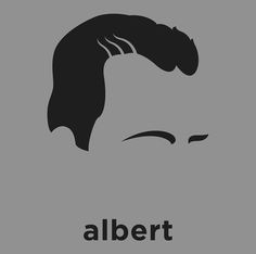 a man with a beard and the words albert on it