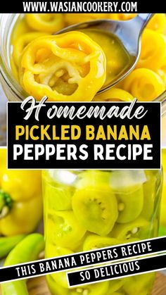 homemade pickled banana peppers recipe in a jar