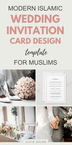 modern islamic wedding card design template for muslims