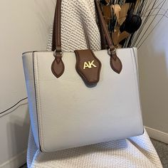 Anne Klein Faux Leather Purse Nwot. Never Used. Chic Faux Leather Bags With Leather Backing, Cream Leather Bag For Fall, Everyday Faux Leather Satchel With Leather Backing, Beige Faux Leather Satchel With Leather Handles, Elegant White Faux Leather Satchel, White Faux Leather Satchel For Everyday Use, White Faux Leather Satchel For Daily Use, Everyday White Faux Leather Bags, Beige Faux Leather Satchel