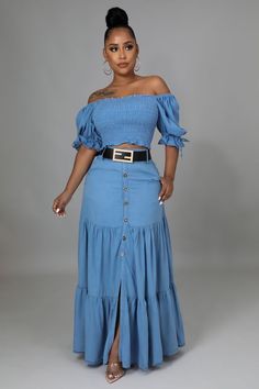 Jeans Gown, Chilled Vibes, Female Jeans, Brother From Another Mother, Nothing But Love, Curvy Petite Fashion, High Waisted Maxi Skirt, Denim Dresses, Classy Work Outfits