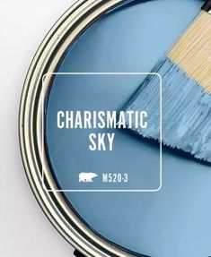 a paintbrush with the words charismic sky on it next to a blue background