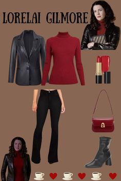 an image of a woman's outfit and accessories for the character lorelia gilmore