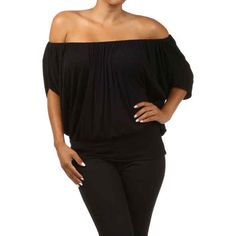 Size: 1Xl, Color: Coral Black Off Shoulder, Plus Size Black, Shoulder Tops, How To Stretch Boots, Xl Fashion, Off Shoulder Top, Plus Size Womens Clothing, Blouse Shirt, Jersey Top