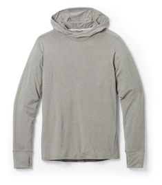 REI Co-op Sahara Shade Hoodie - Men's | REI Co-op Hooded Top For Winter Hiking, Hooded Winter Hiking Tops, Hooded Winter Tops For Hiking, Heather Grey Hooded Hoodie For Outdoor, Functional Gray Hoodie For Outdoor, Heather Gray Moisture-wicking Activewear For Outdoor, Outdoor Moisture-wicking Activewear In Athletic Heather, Gray Hooded Top For Outdoor Activities, Functional Top With Adjustable Hood For Outdoor Activities