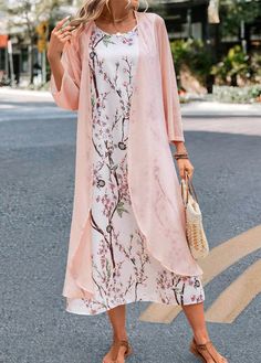 Long Tunic Dress, Latest Dress For Women, Trendy Tops For Women, Tank Top Outfits, Shift Dresses, Pink Maxi, Vestidos Vintage, Floral Print Maxi Dress, Floral Print Maxi