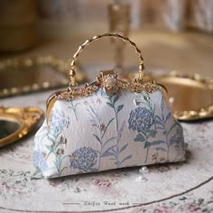 Vintage Style Elegant Handbags – Elegant + Quirky Hydrangea Cottage, Fancy Purses, Coquette Kawaii, Kawaii Bag, Romantic Academia, Fairycore Coquette, Fairytale Fashion, Floral Interior, Gothic Fairy