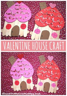 valentine house craft made out of popsicle sticks