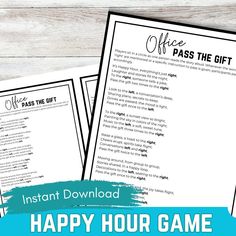 the office pass the gift printable game