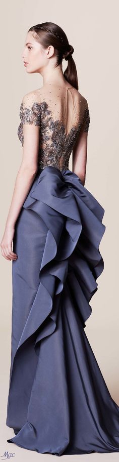 Marchesa Resort 2017 Modern Bustle Dress, Illusion Neckline Dress, Gaun Koktail, Marchesa Gowns, Baju Kahwin, Mob Dress, Ruffled Gown, Chic Evening Dress, Column Skirt