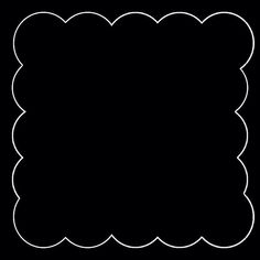 a black and white square with scalloped edges on a black background, in the shape of a rectangle