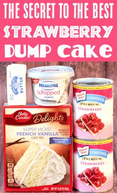 Strawberry Dump Cake Recipes with Cream Cheese Strawberry Dump Cake, Crockpot Cake, Dump Cake Recipe, Cake Cooking, Crock Pot Desserts, Frugal Girls, Dessert Simple, Dump Meals, Slow Cooker Desserts