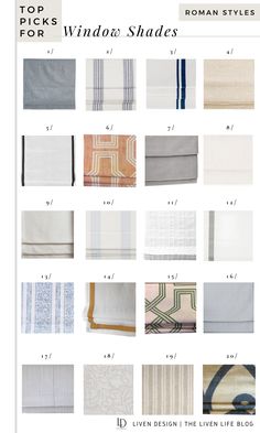 the top ten types of window shades for roman style windows and doors in different styles